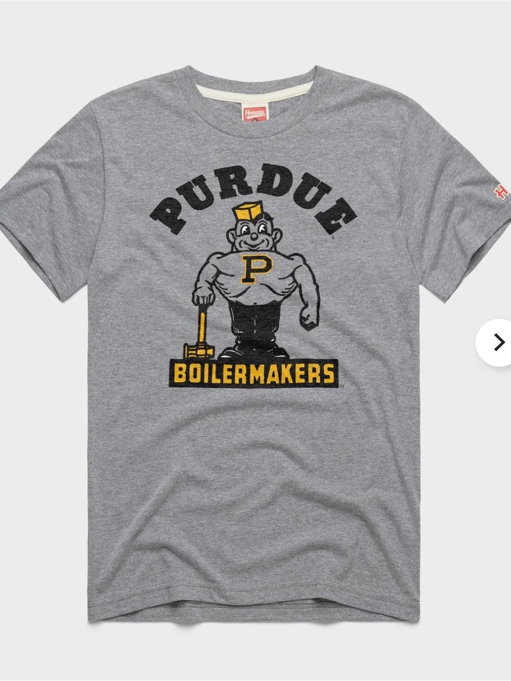HOMAGE Purdue Boilermakers Grey Graphic Tee